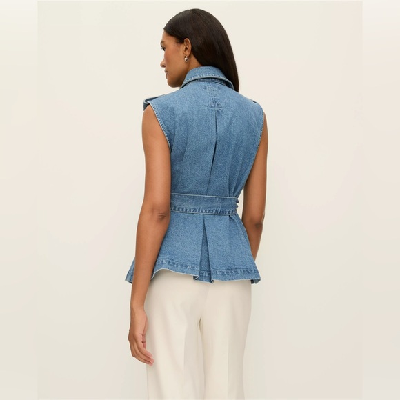Ann Taylor Belted Denim Vest - Picture 2 of 9